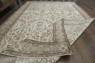 Handmade Beige Brown Rug - Thumbnail