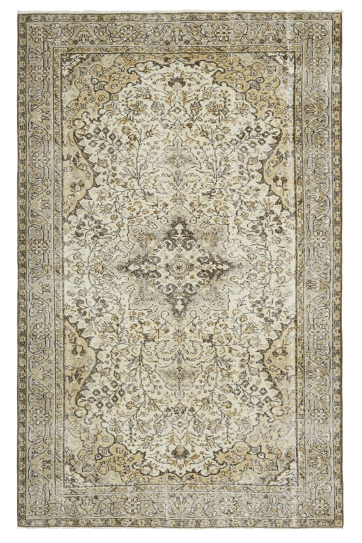 Handmade Beige Brown Rug