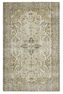 Handmade Beige Brown Anatolian Rug - Thumbnail