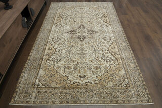 Handmade Beige Brown Anatolian Rug - Thumbnail