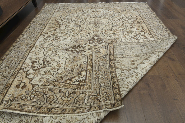 Handmade Beige Brown Anatolian Rug