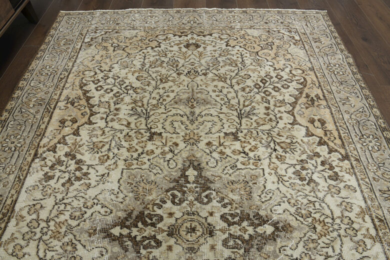 Handmade Beige Brown Anatolian Rug