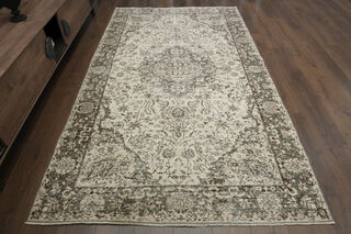 Vintage Beige Brown Rug - Thumbnail