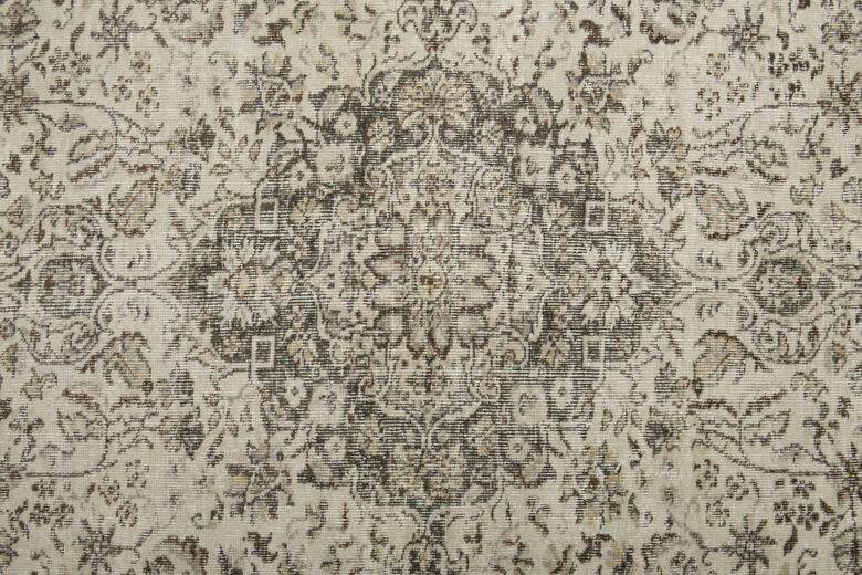 Vintage Beige Brown Rug