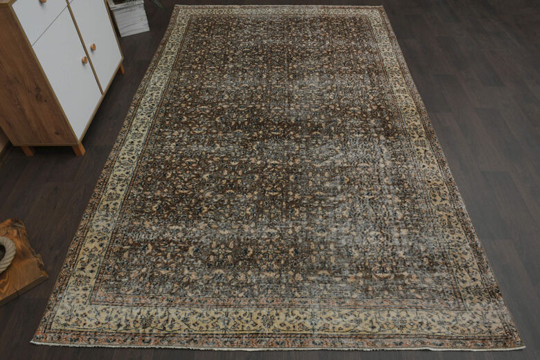 Handmade Brown Beige Rug