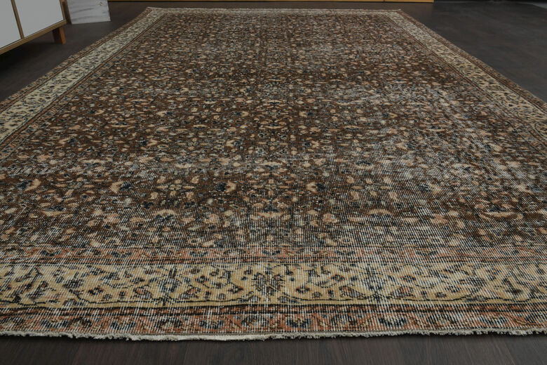 Handmade Brown Beige Rug