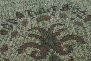 Handmade Green Brown Rug - Thumbnail