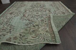 Handmade Green Brown Rug - Thumbnail