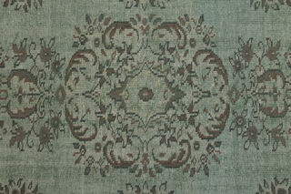 Handmade Green Brown Rug - Thumbnail