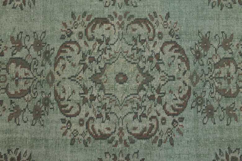 Handmade Green Brown Rug