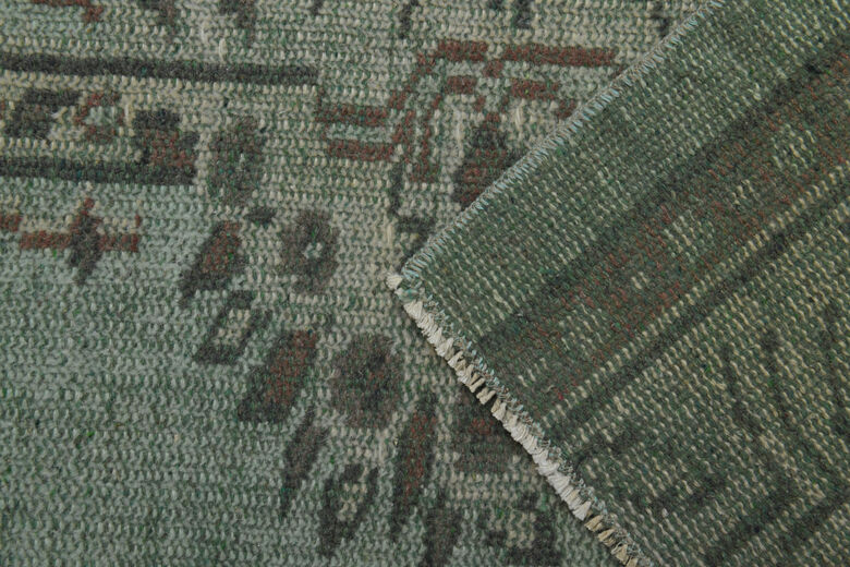 Handmade Green Brown Rug