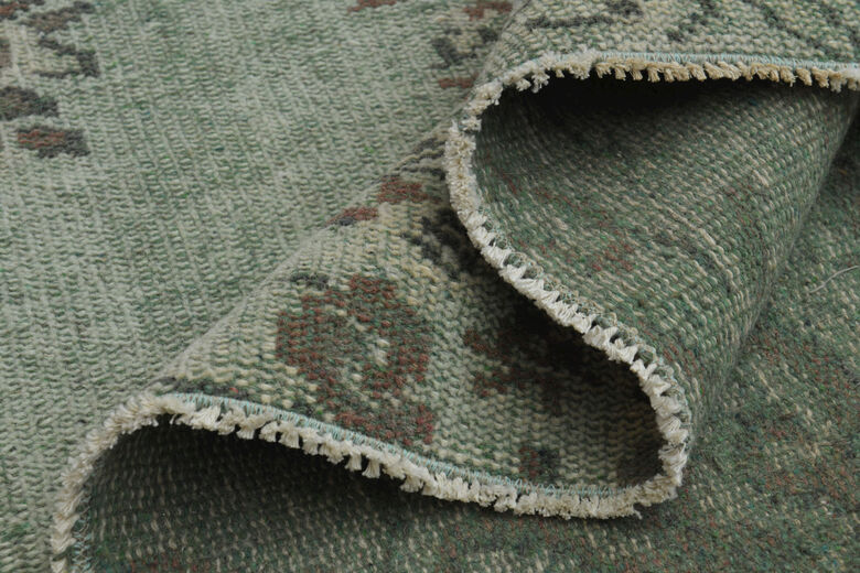 Handmade Green Brown Anatolian Rug