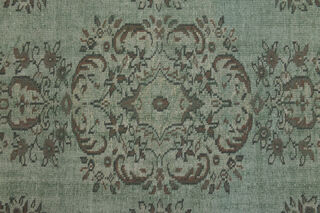 Handmade Green Brown Anatolian Rug - Thumbnail