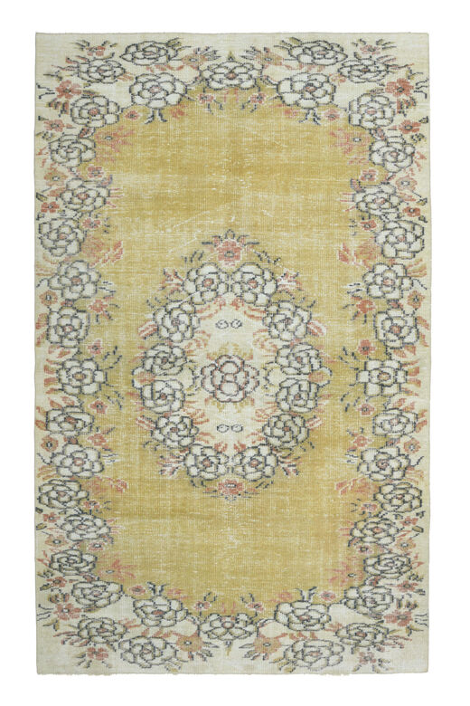 Yellow Beige Vintage Rug