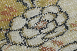 Yellow Beige Vintage Rug - Thumbnail