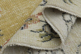 Yellow Beige Vintage Rug - Thumbnail