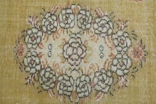 Yellow Beige Vintage Rug - Thumbnail