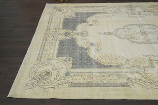 Floral Rug Beige Brown Rugs - Thumbnail