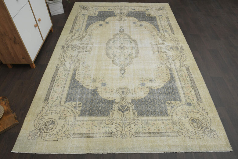 Floral Rug Beige Brown Anatolian Rugs