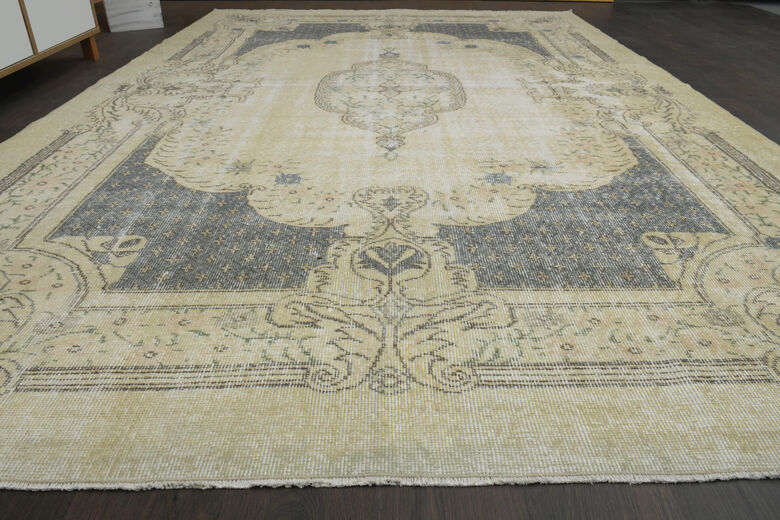 Floral Rug Beige Brown Anatolian Rugs