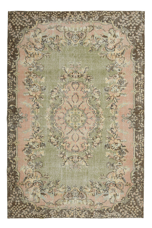 Handmade Green Brown Anatolian Rug