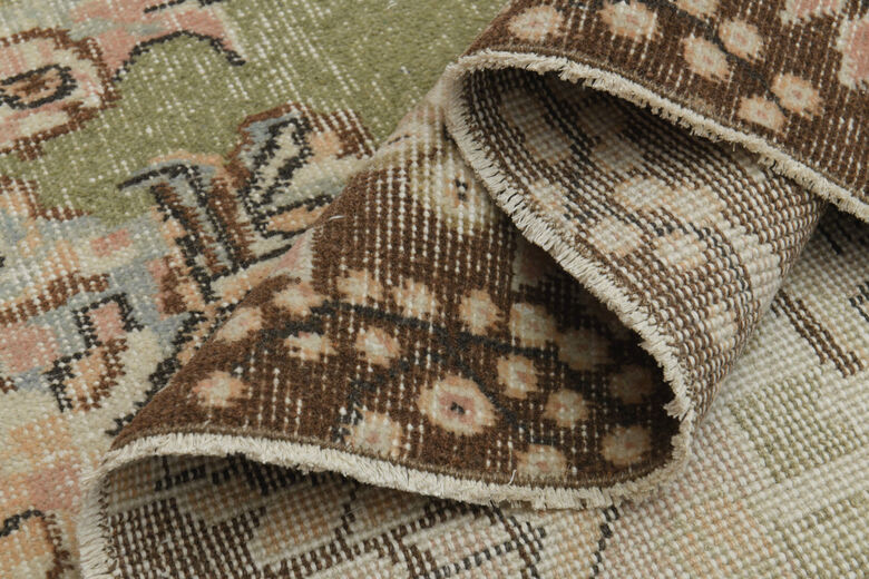 Handmade Green Brown Anatolian Rug