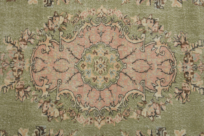Handmade Green Brown Anatolian Rug