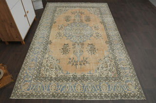 Vintage Beige Brown Rug - Thumbnail