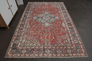 Handmade Red Brown Area Rug - Thumbnail