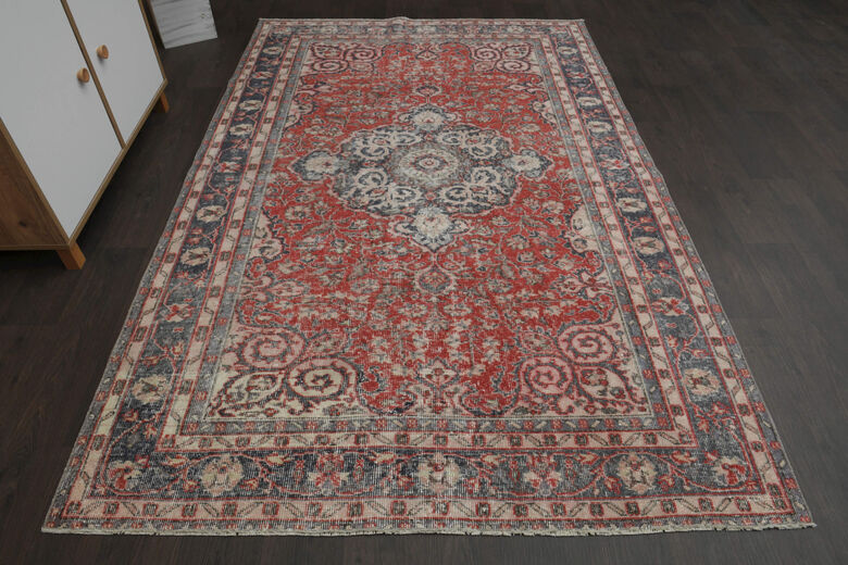 Handmade Red Brown Area Rug