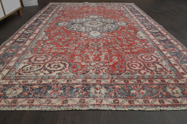 Handmade Red Brown Area Rug