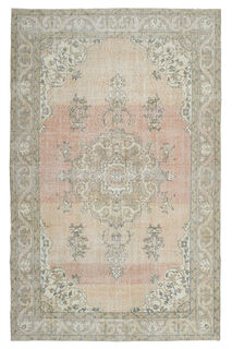 Vintage Orange Beige Anatolian Rug - Thumbnail