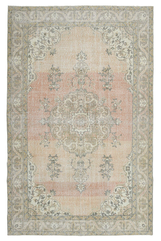 Vintage Orange Beige Anatolian Rug