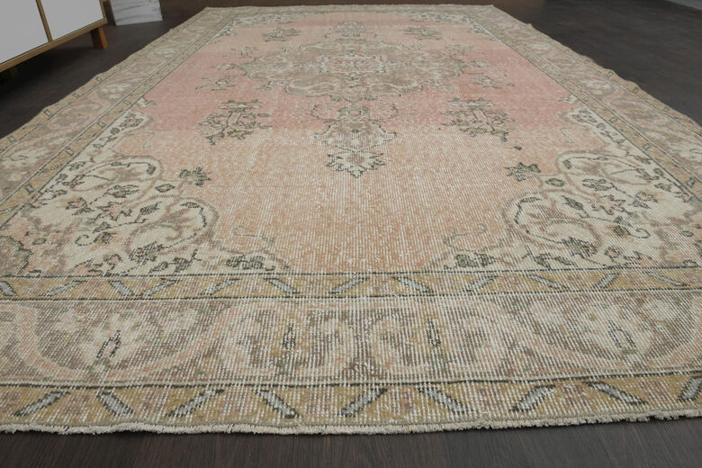 Vintage Orange Beige Anatolian Rug
