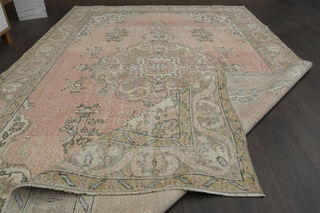 Vintage Orange Beige Anatolian Rug - Thumbnail