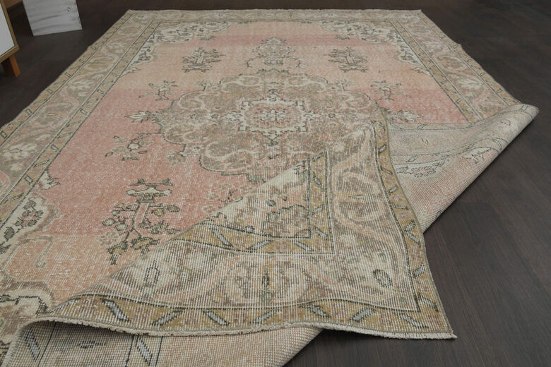 Vintage Orange Beige Anatolian Rug