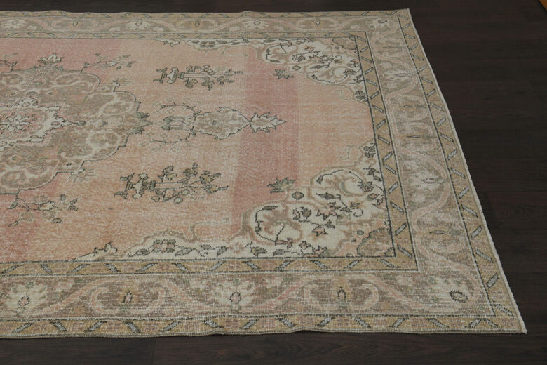 Vintage Orange Beige Anatolian Rug