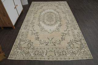 Vintage Beige Area Anatolian Rug - Thumbnail