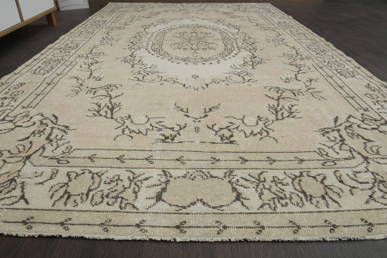 Vintage Beige Area Anatolian Rug