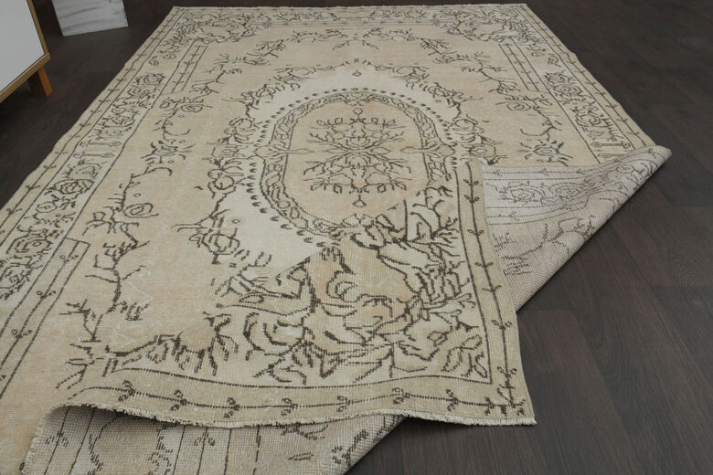Vintage Beige Area Anatolian Rug