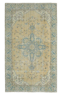 Handmade Orange Blue Anatolian Rug - Thumbnail