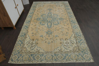 Handmade Orange Blue Anatolian Rug - Thumbnail