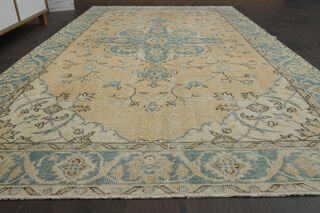 Handmade Orange Blue Anatolian Rug - Thumbnail
