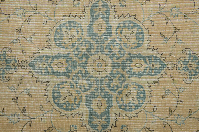 Handmade Orange Blue Anatolian Rug