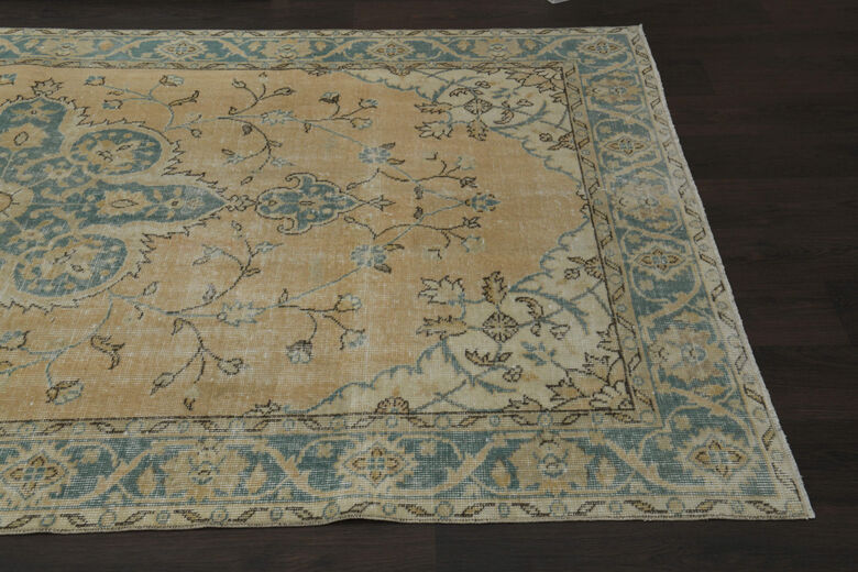 Handmade Orange Blue Anatolian Rug