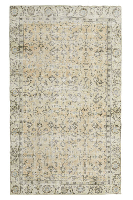 Orange Beige Distressed Rug