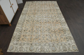 Orange Beige Distressed Rug - Thumbnail