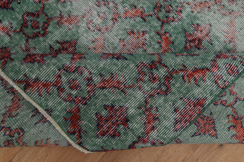 Turkish Green Vintage Rug