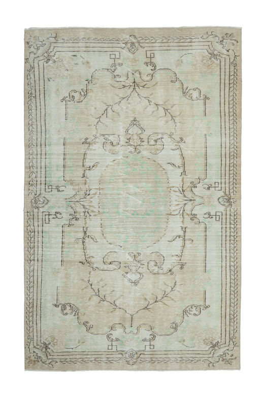 Handmade Beige Brown Rug