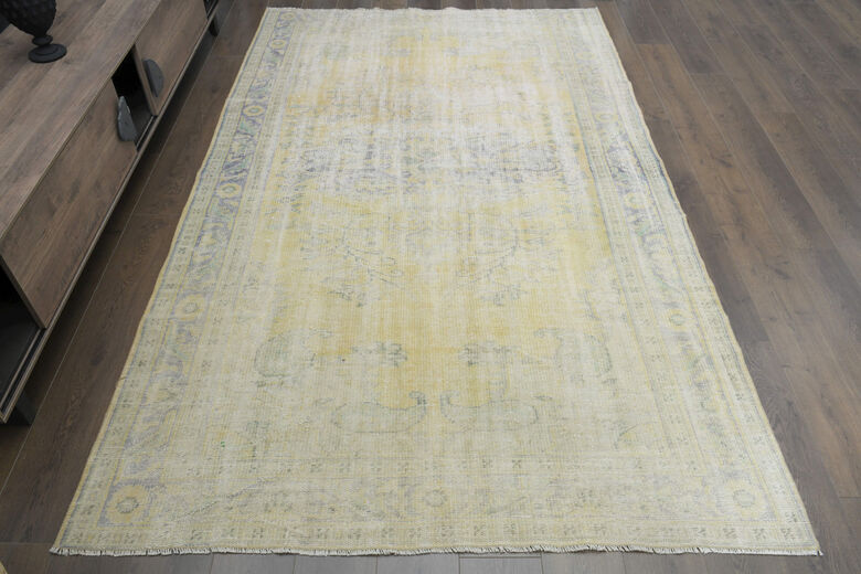 Distressed Orange Area Rug